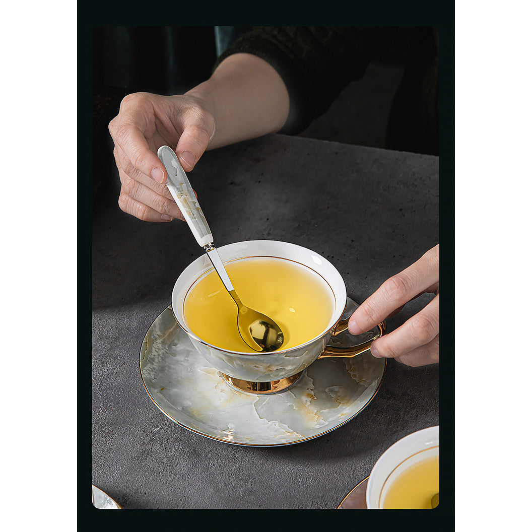 Ceramic Vintage High Aesthetic Bone China European Style Coffee Cup Afternoon Tea Set High End Tea Cup And Saucer