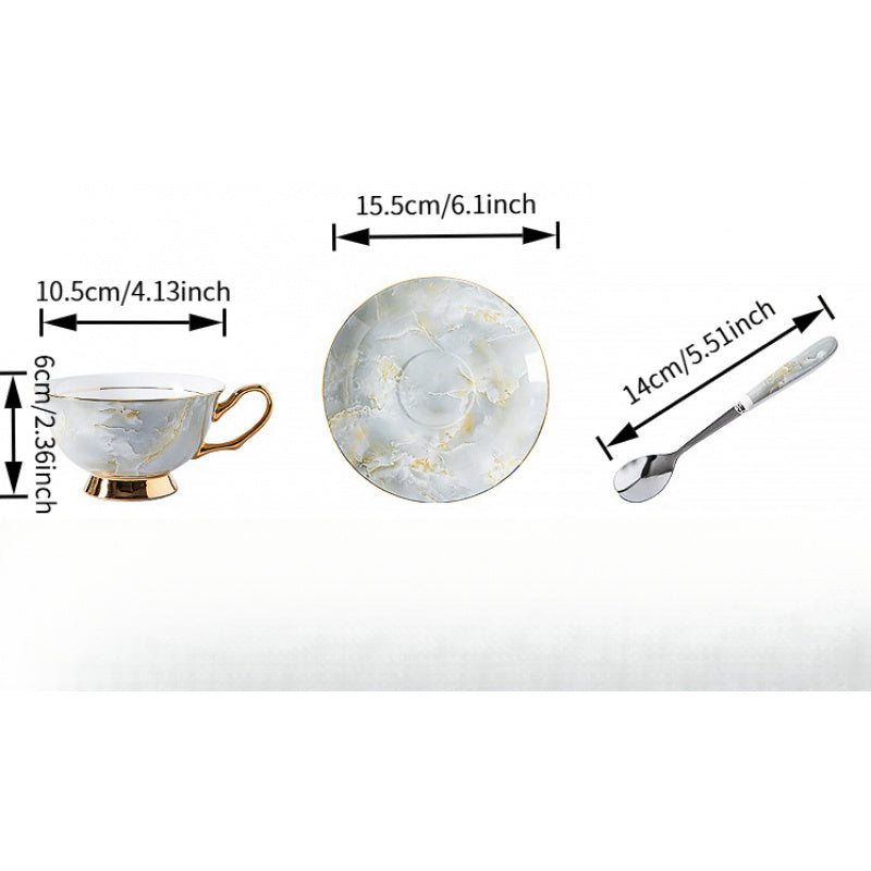 Ceramic Vintage High Aesthetic Bone China European Style Coffee Cup Afternoon Tea Set High End Tea Cup And Saucer