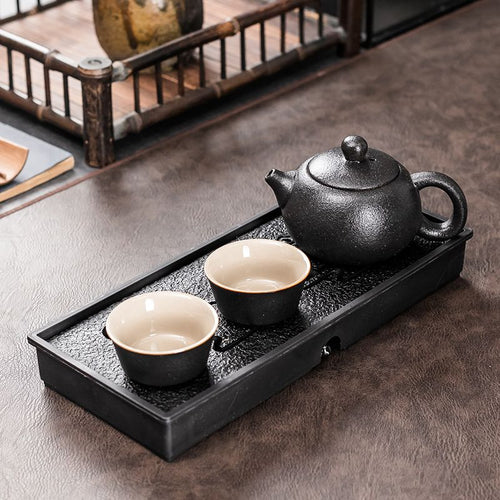 2-Person Tea Set with Tea Tray, Small Teapot, And 2pcs Cups, Suitable for Home, Dormitory, And Hotel Use, Kung Fu Tea Sets. Teapot And Tea Cups