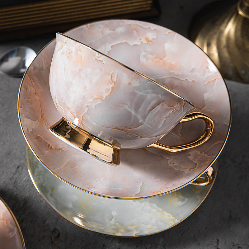 Ceramic Vintage High Aesthetic Bone China European Style Coffee Cup Afternoon Tea Set High End Tea Cup And Saucer