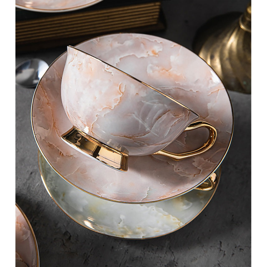 Ceramic Vintage High Aesthetic Bone China European Style Coffee Cup Afternoon Tea Set High End Tea Cup And Saucer