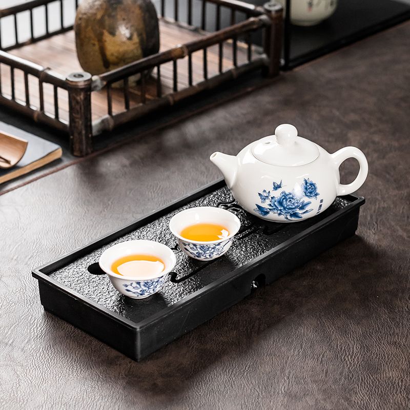 2-Person Tea Set with Tea Tray, Small Teapot, And 2pcs Cups, Suitable for Home, Dormitory, And Hotel Use, Kung Fu Tea Sets. Teapot And Tea Cups