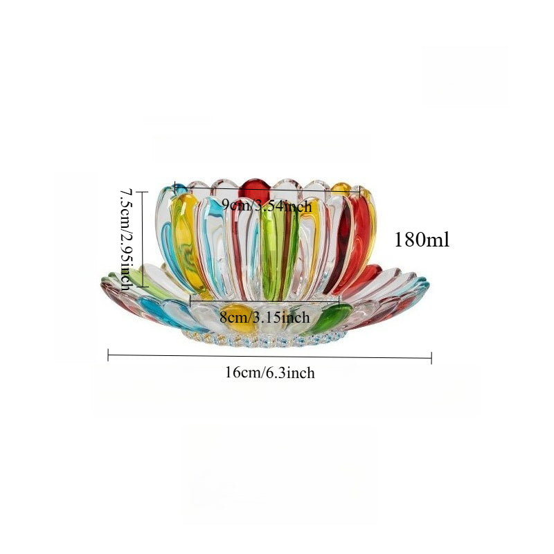 2pcs Glass Coffee Cups with Saucers - Vintage Shaped Mugs & Saucer Suitable for Afternoon Tea, Dessert Bowls, Latte Cups for, Cafes, Parties - Elegant Glassware for Hot\u002F Drinks