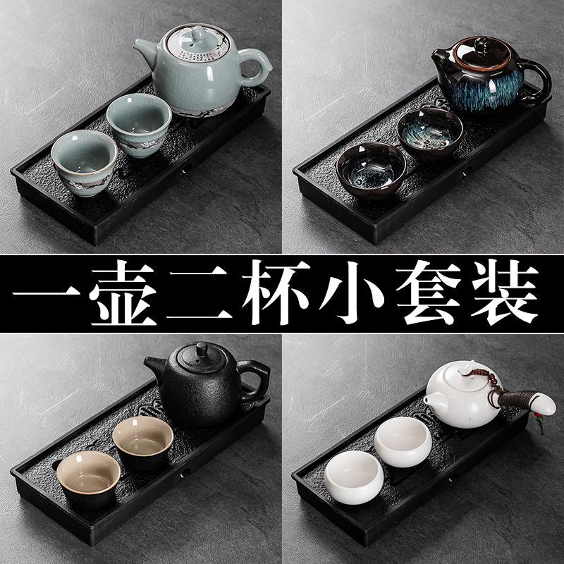 2-Person Tea Set with Tea Tray, Small Teapot, And 2pcs Cups, Suitable for Home, Dormitory, And Hotel Use, Kung Fu Tea Sets. Teapot And Tea Cups