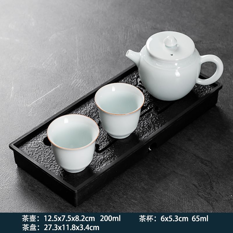 2-Person Tea Set with Tea Tray, Small Teapot, And 2pcs Cups, Suitable for Home, Dormitory, And Hotel Use, Kung Fu Tea Sets. Teapot And Tea Cups