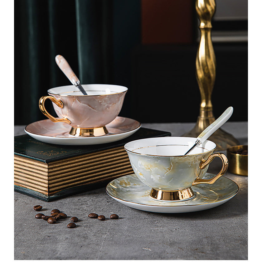 Ceramic Vintage High Aesthetic Bone China European Style Coffee Cup Afternoon Tea Set High End Tea Cup And Saucer