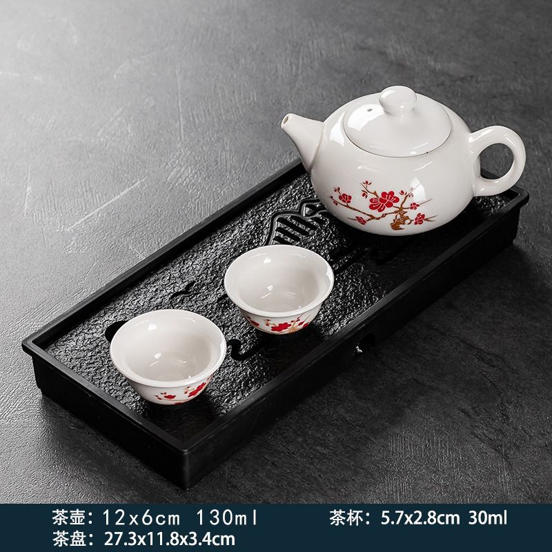 2-Person Tea Set with Tea Tray, Small Teapot, And 2pcs Cups, Suitable for Home, Dormitory, And Hotel Use, Kung Fu Tea Sets. Teapot And Tea Cups