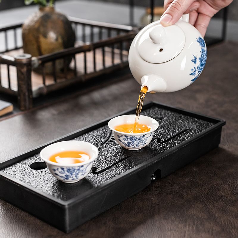 2-Person Tea Set with Tea Tray, Small Teapot, And 2pcs Cups, Suitable for Home, Dormitory, And Hotel Use, Kung Fu Tea Sets. Teapot And Tea Cups